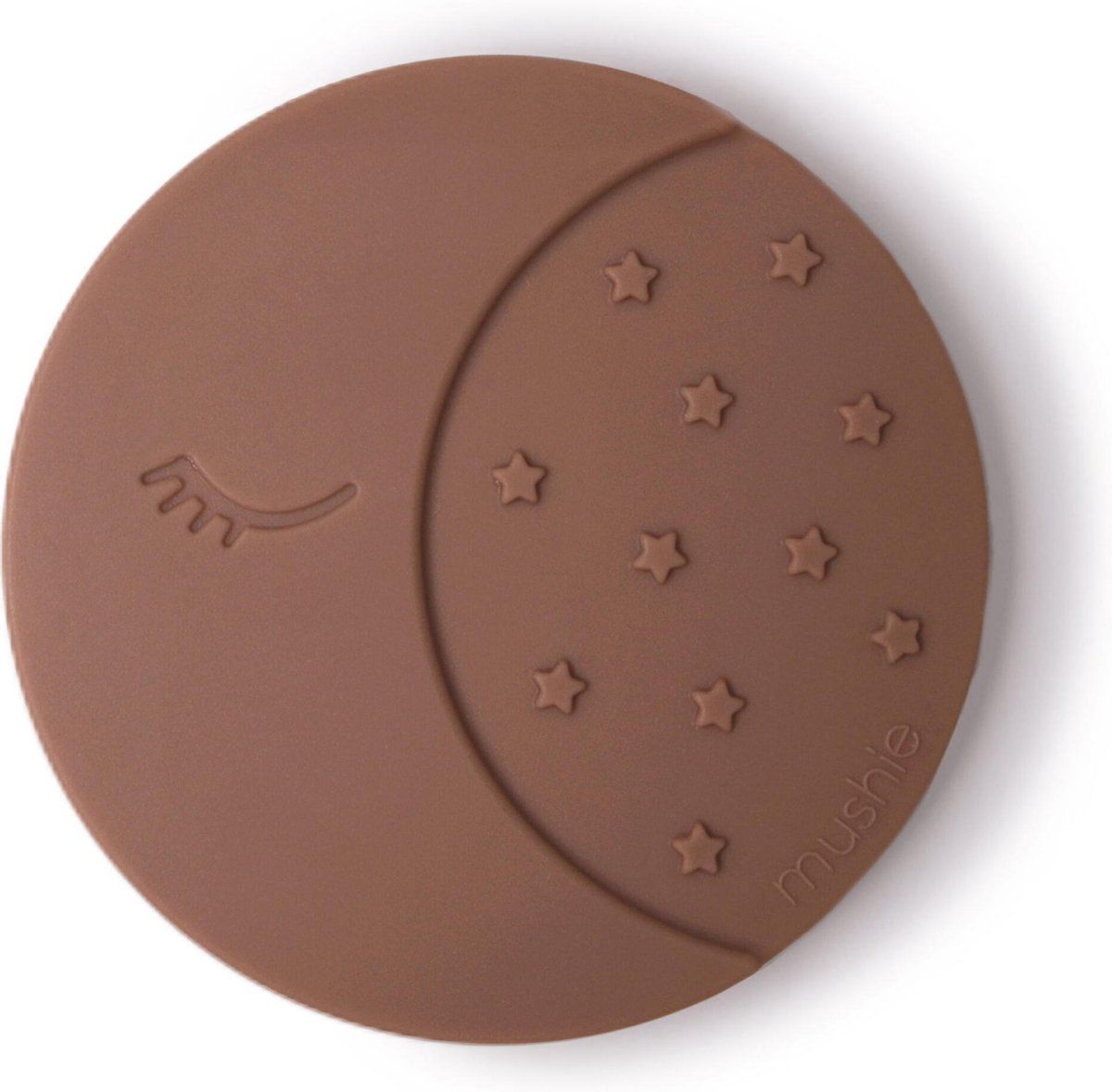 Mushie Bijtring Maan - Bewolkt Mauve - Bruin - Siliconen