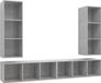 vidaXL Meuble TV 4 pièces bois d'ingénierie gris béton