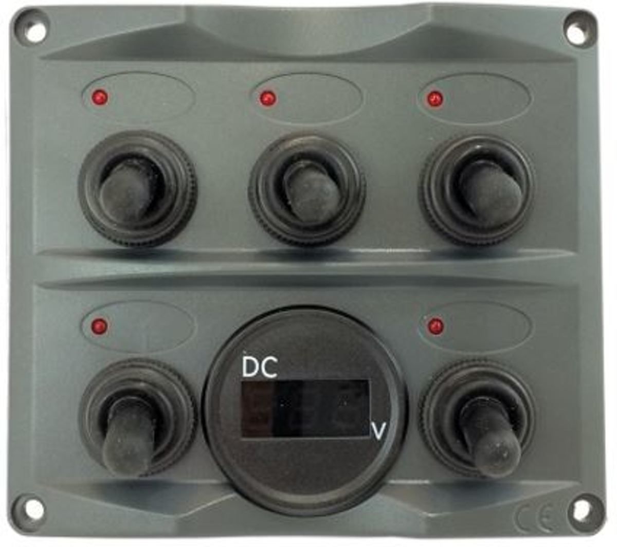 Talamex antraciet Schakelpaneel met Voltmeter