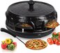 Cuisine King CuisineKing Pizza Oven Black Edition - 6 Personen - Handgemaakte Terracotta Koepel - RVS bakplaat 1100 Watt - Pizzaovens - Incl. 6 Spatels en deegvorm