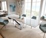 DELIFE Esstisch Edge 200-300x100 cm Keramik Onyx Champagne Spider Flachstahl Edelstahl ausziehbar