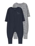 Name it Pyjama 2-pack Lange mouw Mannen Grey Melange Effen 104