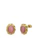 Lucardi - Boucles d'oreilles femme acier plaqué or vintage fleur rose