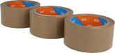 DULA Ruban adhésif d'emballage - Marron - 3 rouleaux Ruban adhésif pour cartons 50 mm x 66 m - Ruban adhésif