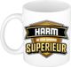 Bellatio Decorations Naam mok Harm - wit - Superieur - keramiek - 300 ml - collega beker - cadeau