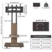 StarTech Verstelbare TV-standaard op wielen - Model U-X1928-R - Geschikt voor televisies van 75 inch - VESA 600x400 - Hoogte 136,5–157 cm - Max. 80 kg - Bruin