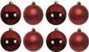 Decoris Kerstballen - 8x st - donkerrood - 10 cm - kunststof