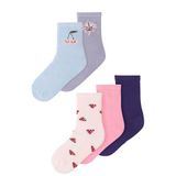 NAME IT MINI sokken met print - roze/meerkleurig (set van 5)