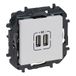 LEGRAND Niloé Step 398262B dubbele USB-lader type A, samenstelbaar voor inbouwinstallatie, wit