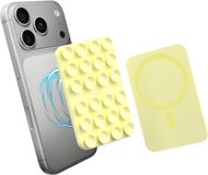 AVY Magnetische Liquid Silicone Zuignap Telefoonsticker / Telefoonhouder | Compatibel met MagSafe | Zelfklevende Telefoonhouder voor Spiegel, Raam en Muur | Handsfree Video's Maken | Butter Yellow