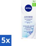 NIVEA Essentials Dagcrème Hydraterende Gezichtscrème Normale Huid SPF 15 - 5 x 50 ml