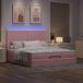 Maison Exclusive - Cadre de lit ottoman avec matelas rose, 180x200 cm, velours