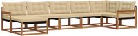 vidaXL - Hoek loungeset - 7 zitplekken - Massief Acacia Hout - Natuurlijk en Beige