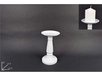DUE ESSE CHRISTMAS SRL Kandelaar van metaal, wit, 22 cm