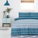 Sleepdown Dekbedovertrek Set - Groenblauw - Gestructureerde streep - Omkeerbaar dekbedovertrek, Gemakkelijk te onderhouden beddengoed, zacht, gezellig beddengoed sets met kussenslopen - King (230 cm x