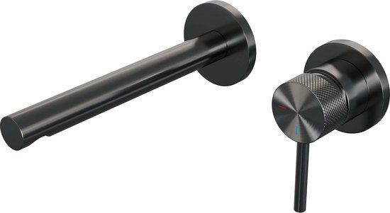 Brauer Gunmetal Carving Inbouw Wastafelmengkraan - Gunmetal PVD Geborsteld