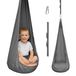 MAMOI® Hangende Coconstoel van Velvetstof met Kussen en Verlengband