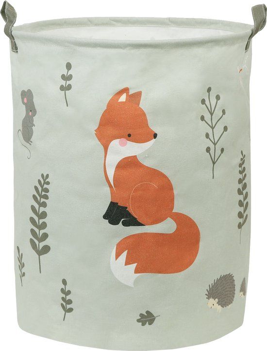 A Little Lovely Company Bosvriendjes Opbergmand - Mint - 63L - 40x40x50cm