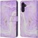 iMoshion Book Case hoesje voor Samsung Galaxy A14 (5G/4G) - Paars / Purple Marble - Met pasjeshouder