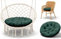 Amazinggirl Stoelkussen Rond 60 cm – Zitkussen voor Tuinstoel Rotan & Schommelstoel – zachte ronde zitting waterafstotend voor Terras Balkon Tuin Binnen en Buiten Groente Schaduw B