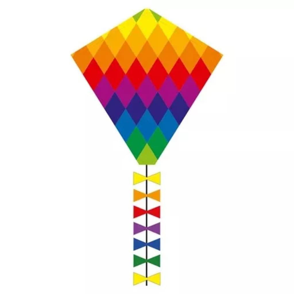 INVENTO eenlijnskindervlieger Eddy Rainbow Patchwork 45 x 50 cm