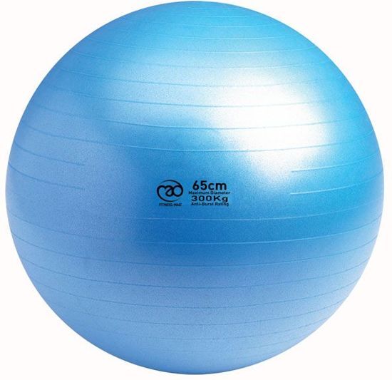 Fitness-Mad 300 kg swiss gym bal 65 cm blauw lich.lengte 167-179 cm