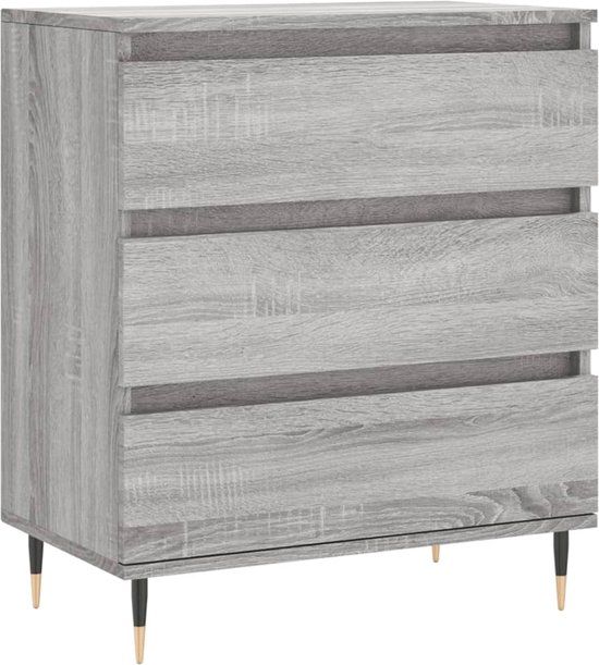 vidaXL Dressoir 60x35x70 cm bewerkt hout grijs sonoma eikenkleurig
