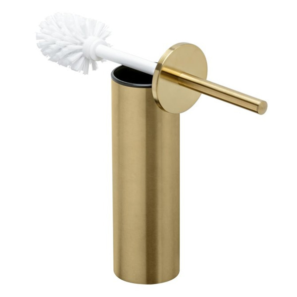 Geesa Nemox Brushed Gold Wc-borstelhouder witte borstel Geborsteld Goud 916511-07