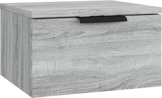 vidaXL Nachtkastje wandgemonteerd 34x30x20 cm grijs sonoma eikenkleur