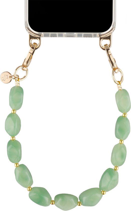 Selencia Universeel Satin Crush Polskoord - Telefoon Ketting - GSM Koord - Mint Green