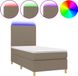 vidaXL Boxspring met matras en LED stof taupe 90x190 cm