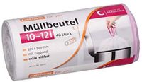 DEISS FOR YOU vuilniszakken 10-12 liter met roze trekband van HDPE - 3 rollen à 40 stuks