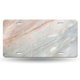 SJHKND Wit Marmer Gelicentieerde Plaat Cover Vanity Tag Metalen Auto Plaat Nieuwigheid Woondecoratie