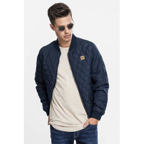 Urban Classics Diamond Bomber Jacket - Navy