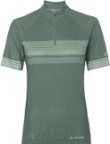 VAUDE Women's Posta HZ Tricot II Agave Gestreept Korte Mouw Opstaande Kraag Sporttrui
