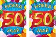 Bellatio Decorations Verjaardag deurposter - 2x - 50 jaar - Multi - Papier
