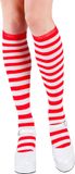 Boland Paar Kniekousen Gestreept Rood - Volwassenen - Vrouwen - Polyester - Carnaval