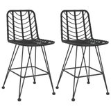 VidaXL Tuinstoel Terras Polyethyleen, Polyrattan, Staal Zwart