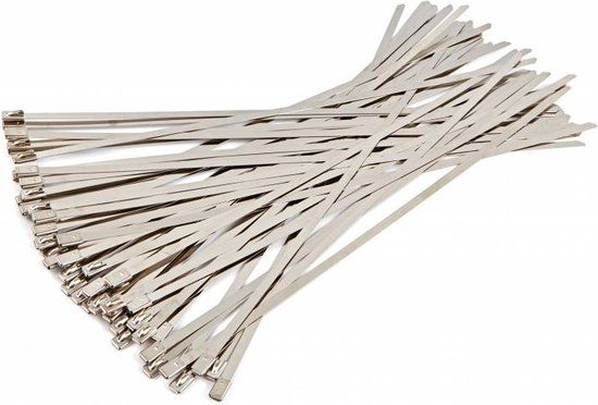 HBM 50-delig RVS kabelbinder / Tie-wrap assortiment 7,9 x 500 mm