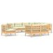 VidaXL Loungeset 9-delig avec coussins crème en bois de pin