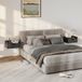 JACE Lot De 2 Tables De Nuit Murales Suspendues Avec Tiroir Et Plateau, Finition Bois, Dimensions 40 X 30 X 19,5 Cm.
