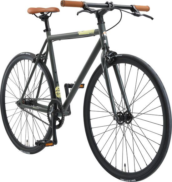 Bikestar Singlespeed 28 inch retro stadsfiets - antraciet / beige - 53cm frame