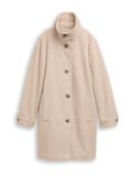 TOM TAILOR Dames 1047522 wollen jas met opstaande kraag, 38364 - Beige Heringbone, S