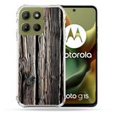 Cokitec Versterkte hoes voor Motorola G15 houttextuur