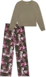 SCHIESSER Pyjama lang Gebloemd Vrouwen jade 65% Modal, 35% Katoen