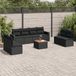Maison Exclusive - Salon de jardin, 9 pièces, avec coussins, noir, en polyrotin