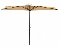 Megashopitalia Parasol voor wandmontage, halve maan, rond, aluminium, voor buiten, 270 x 135 x 250 cm, beige