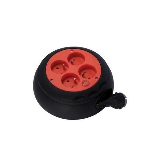 Chacon Kabeldoos - 4 x 16A - 4m - Zwart/Rood