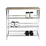 Haku Schoenenrek met 3 planken | Metalen frame | Truffle Oak-design | Bruin | Hout