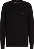 Tommy Hilfiger Lamswol Trui Met Crew-Hals - Zwart - Heren - Maat XL